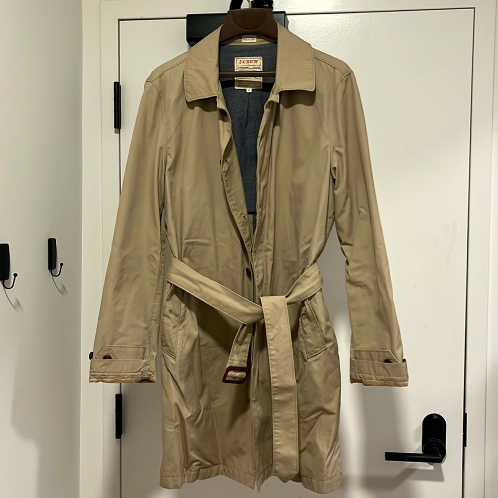 J.Crew Mens Trench beige tan coat